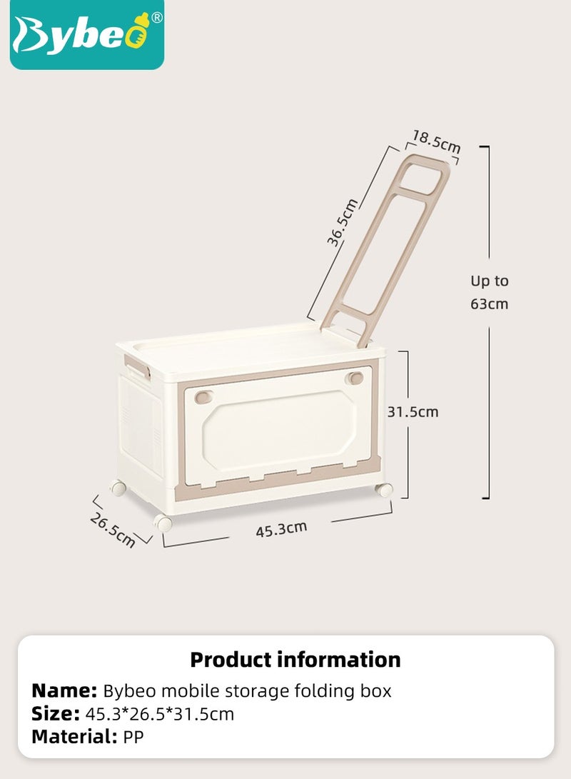 Baby Toy Storage Box With Wheels and Removable Lid and Handle, Children's Toys and Cloth Storage Bin, Organizer, Basket, Trunk for Kids Boys and Girls, Toddlers and Baby Nursery Room, Enough Capacity.