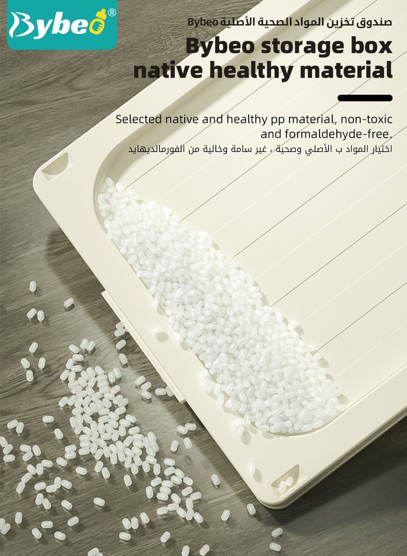 Baby Toy Storage Box With Wheels and Removable Lid and Handle, Children's Toys and Cloth Storage Bin, Organizer, Basket, Trunk for Kids Boys and Girls, Toddlers and Baby Nursery Room, Enough Capacity.