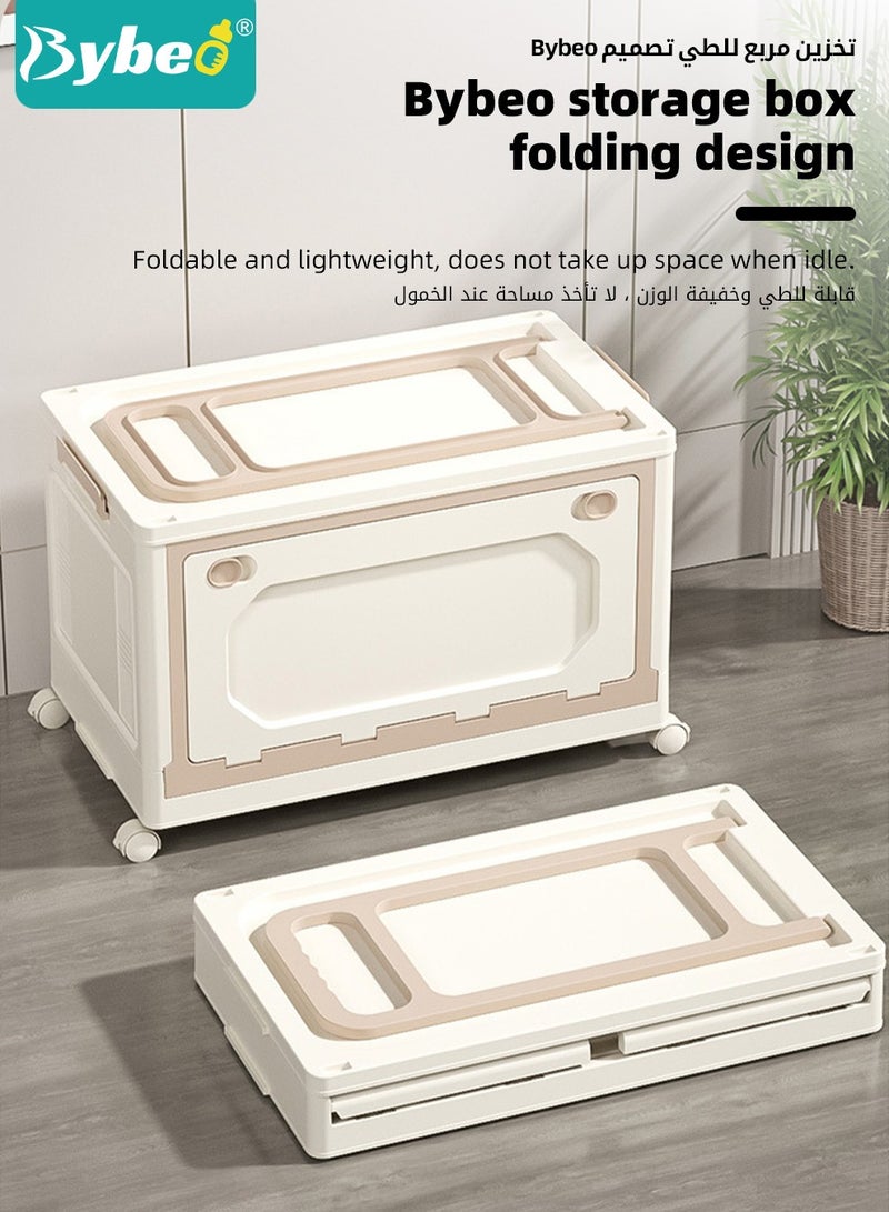 Baby Toy Storage Box With Wheels and Removable Lid and Handle, Children's Toys and Cloth Storage Bin, Organizer, Basket, Trunk for Kids Boys and Girls, Toddlers and Baby Nursery Room, Enough Capacity.