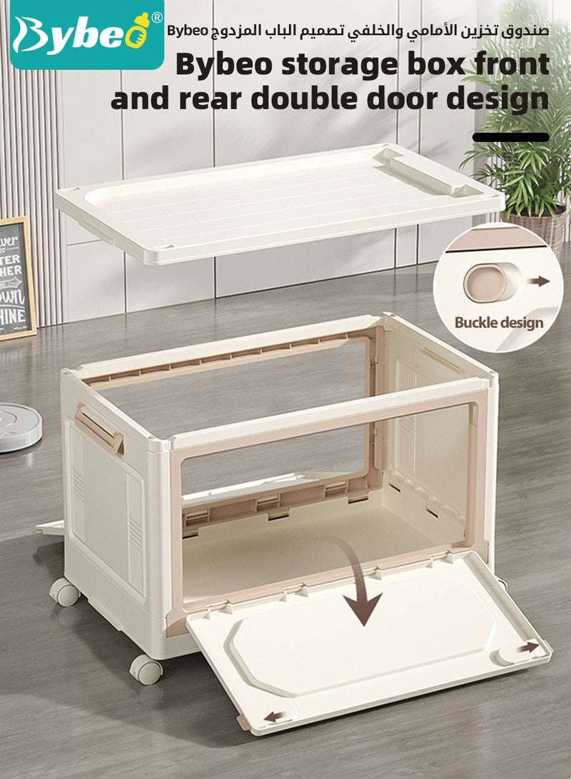 Baby Toy Storage Box With Wheels and Removable Lid and Handle, Children's Toys and Cloth Storage Bin, Organizer, Basket, Trunk for Kids Boys and Girls, Toddlers and Baby Nursery Room, Enough Capacity.