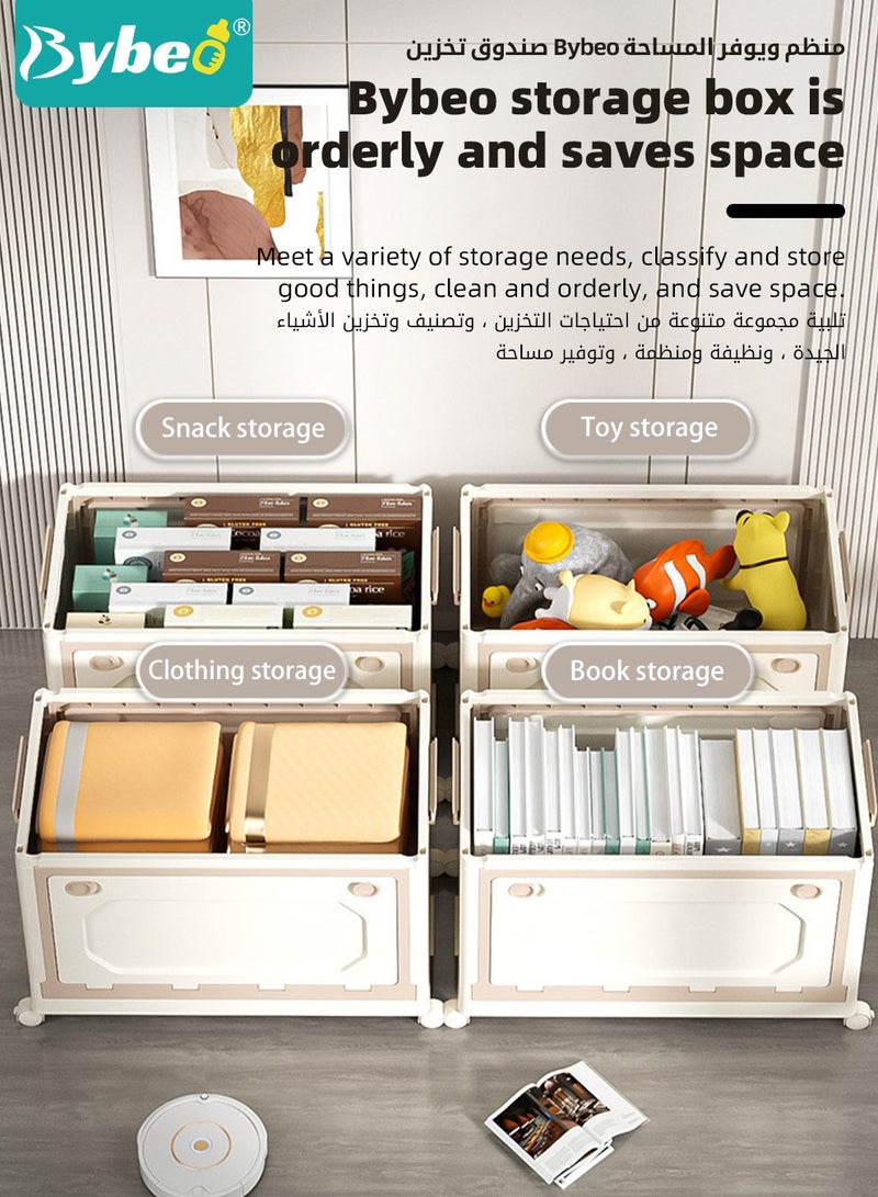 Baby Toy Storage Box With Wheels and Removable Lid and Handle, Children's Toys and Cloth Storage Bin, Organizer, Basket, Trunk for Kids Boys and Girls, Toddlers and Baby Nursery Room, Enough Capacity.