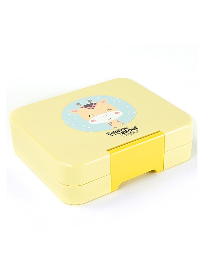 4 Compartment Mini Lunchbox, Yellow Giraffe