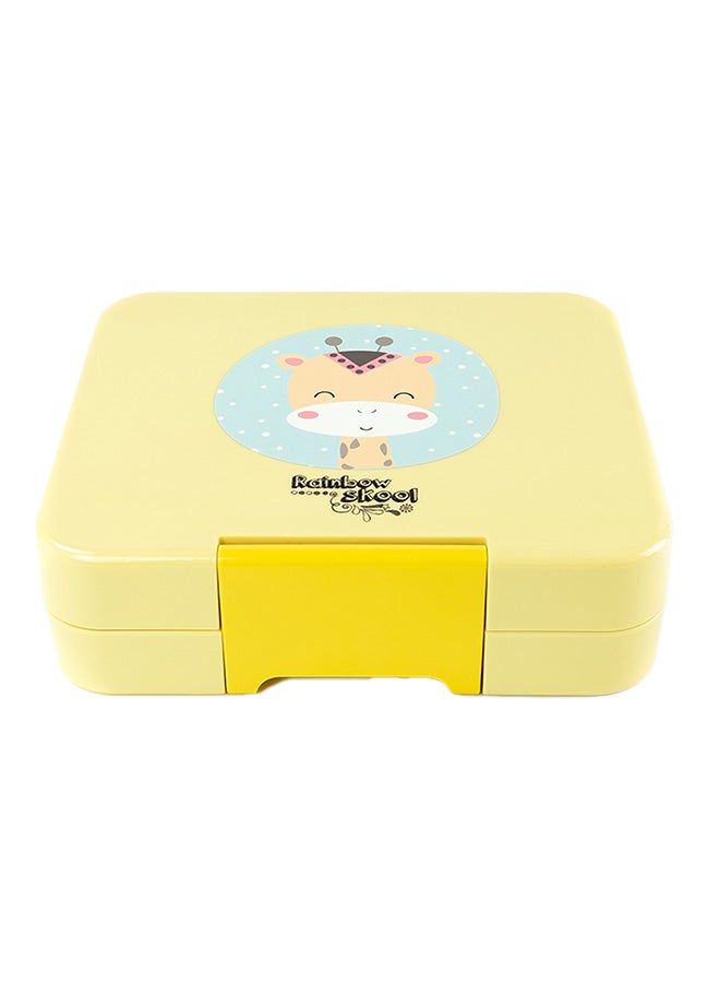 4 Compartment Mini Lunchbox, Yellow Giraffe