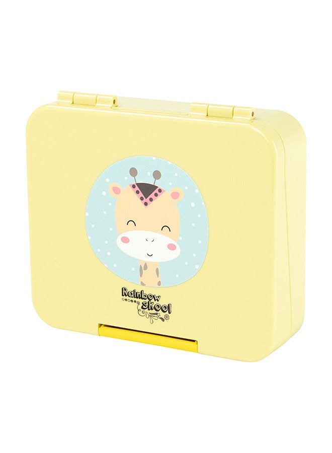 4 Compartment Mini Lunchbox, Yellow Giraffe