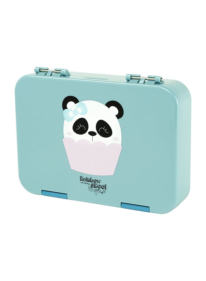 4/6 Compartment Lunchbox, Blue Panda