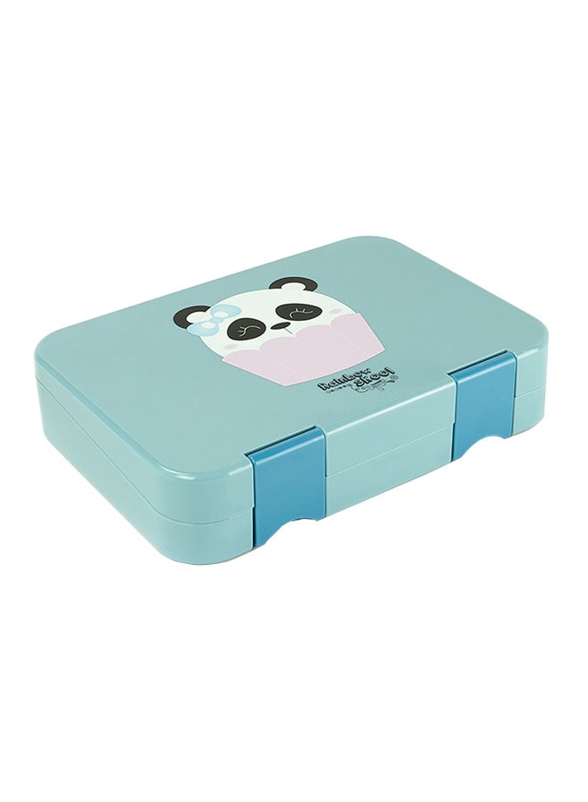 4/6 Compartment Lunchbox, Blue Panda