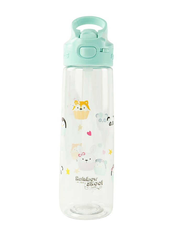 Rainbow Skool -Straw Kids Water Bottle - Cute Cupcake- Light Blue - 750ml