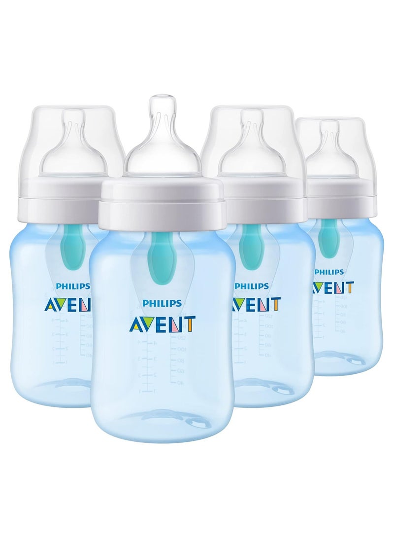 Pack Of 4 Anti Colic Bottle With Air Free Vent, 9Oz, Blue