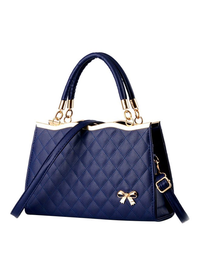 Leather Shoulder Bag Blue