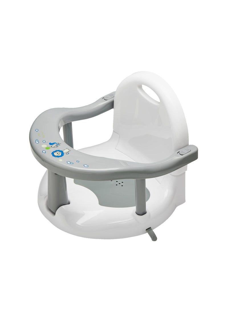 Foldable Baby Bathtub Seat, Non-Slip Newborn Infant Baby Bath Chair for Bathtub, Cute Shape Baby Bath Seat Baby Shower Chairs for Tub Sitting up, Surround Bathroom Seats for Baby 6-18 Months (Grey)