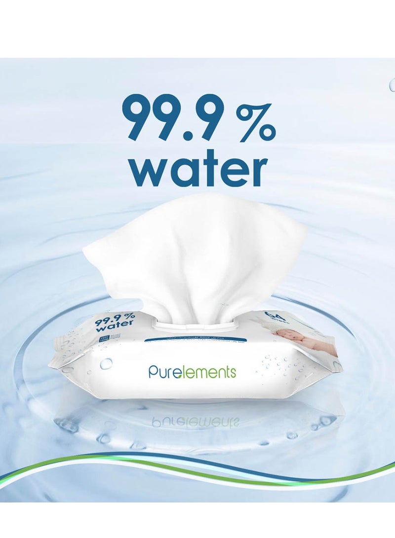 Purelements - Aloe Natural 99.9% Water Wipes - Pack of 12 - 768pcs