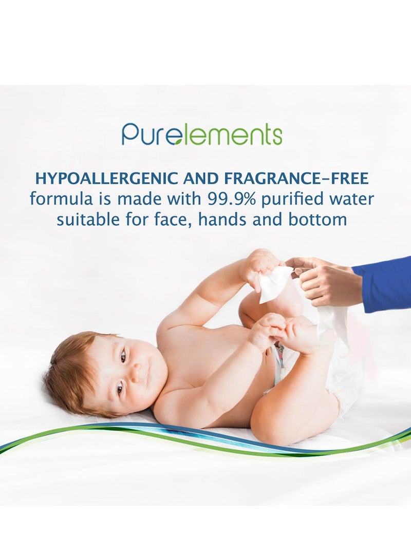 Purelements - Natural 99.9% Water Wipes - Pack of 4 - 256pcs