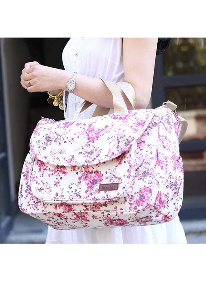 Waterproof Adjustable Strap Large Capacity Flower Printed Baby Diaper Bag