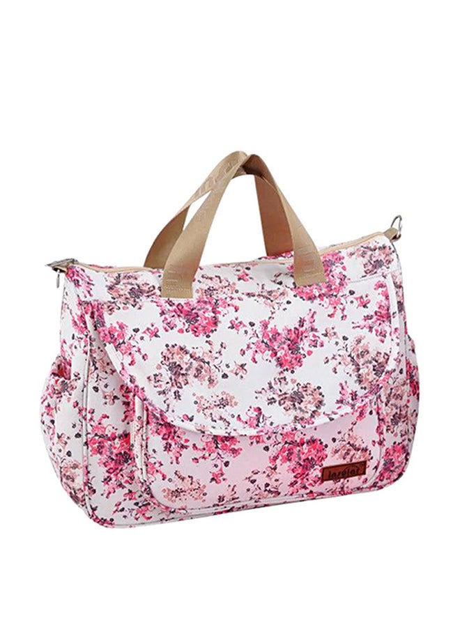 Waterproof Adjustable Strap Large Capacity Flower Printed Baby Diaper Bag