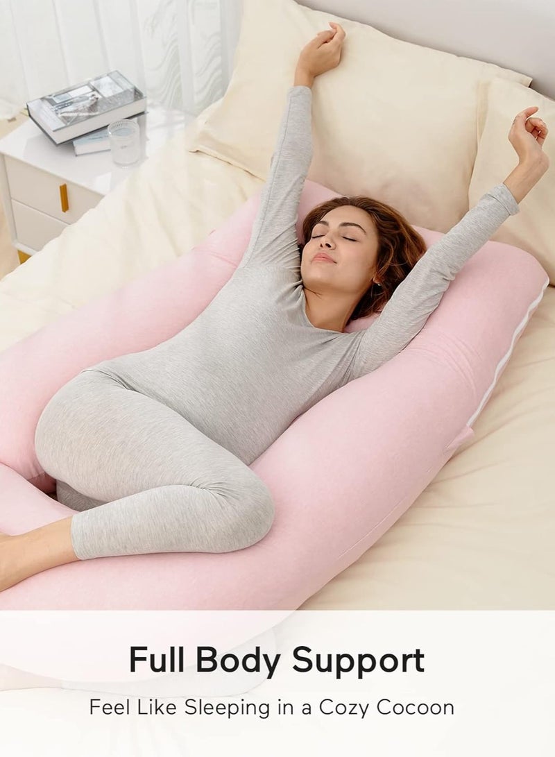 80x120x180cm Pregnancy Pillows for Sleeping, U Shaped Full Body Maternity Pillow for Side Sleeping - Support for Back, Legs, Belly, Hips, Pink