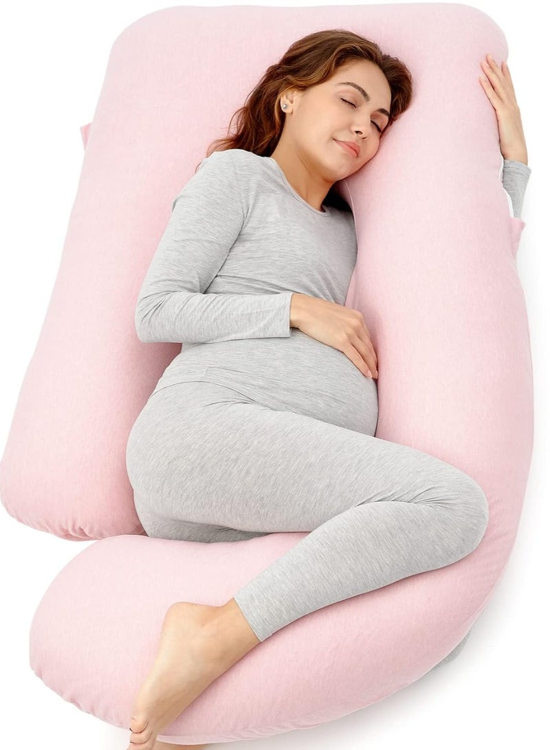 80x120x180cm Pregnancy Pillows for Sleeping, U Shaped Full Body Maternity Pillow for Side Sleeping - Support for Back, Legs, Belly, Hips, Pink