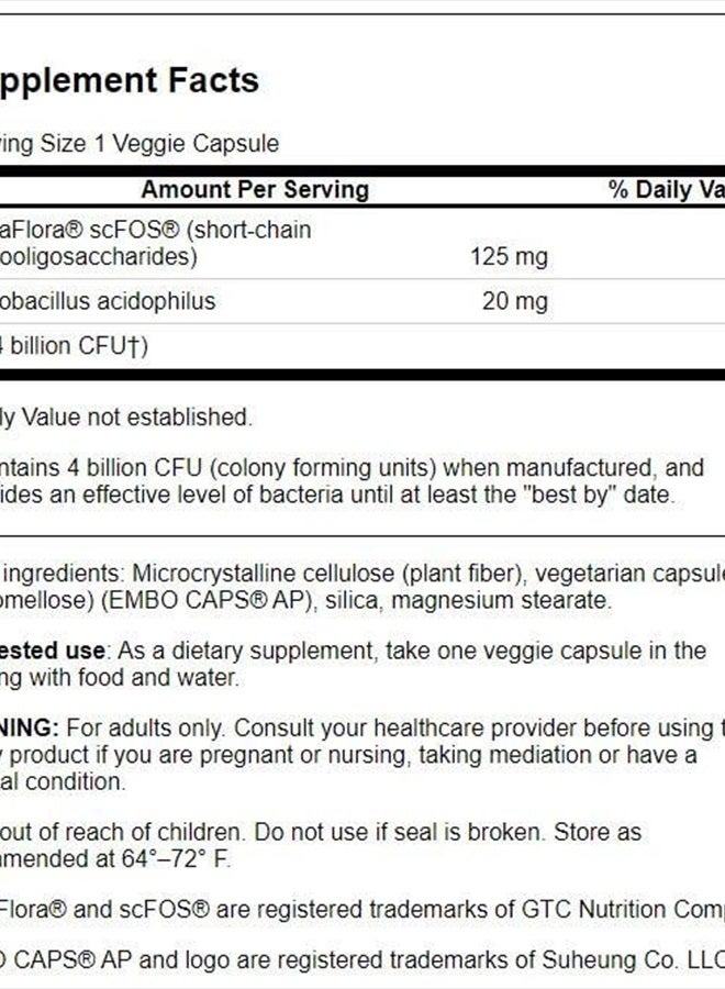 Prolacto Acidophilus 4 Billion Cfu 60 Veg Capsules