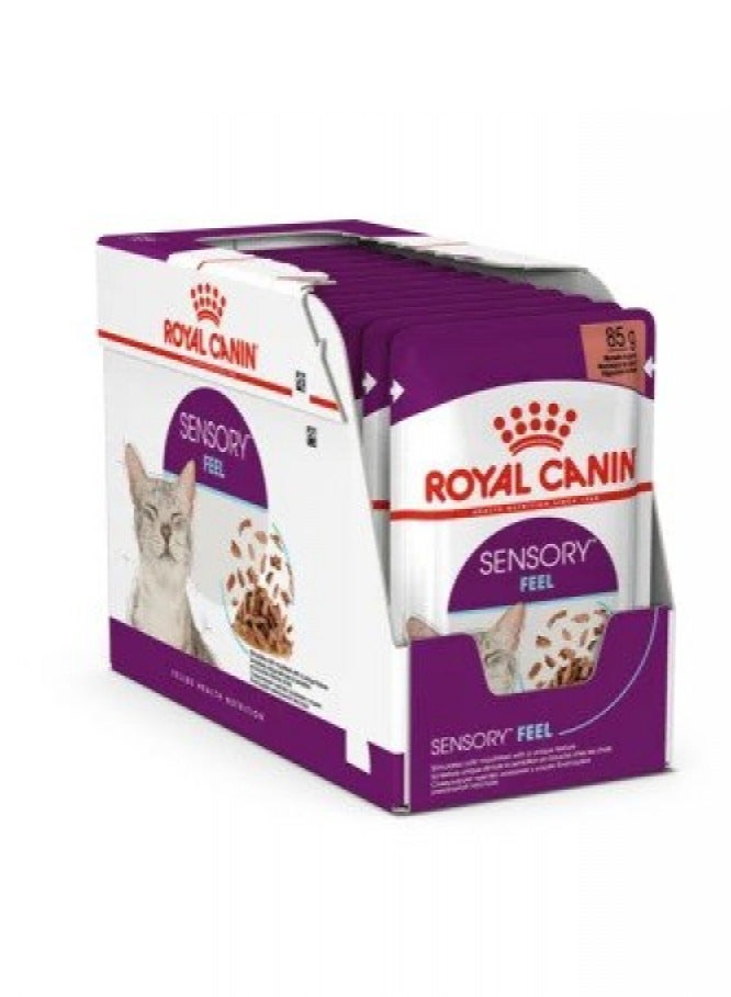 Royal Canin, Feline Health Nutrition, Sensory Feel Gravy Wet Food Pouches For Cat Wet Food - 12Pcs x 85G in 1 Box