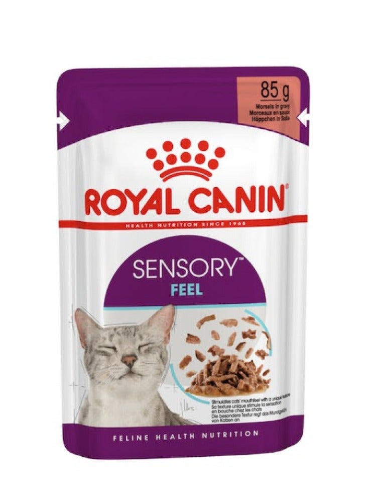 Royal Canin, Feline Health Nutrition, Sensory Feel Gravy Wet Food Pouches For Cat Wet Food - 12Pcs x 85G in 1 Box