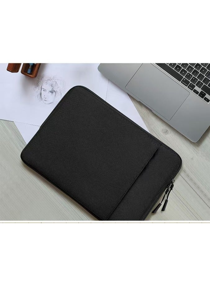 Laptop bag, polyester fiber vertical protective case, with pocket, black, 15.6inches40*2*28.5cm (length x width x height)