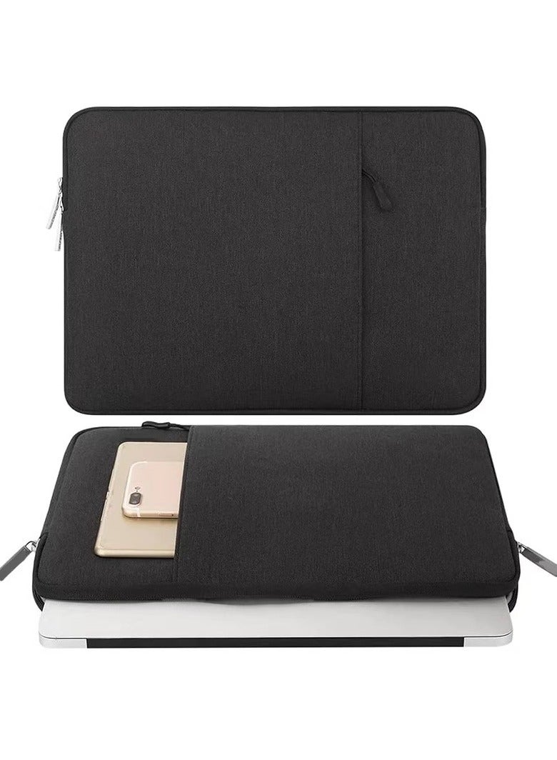 Laptop bag, polyester fiber vertical protective case, with pocket, black, 15.6inches40*2*28.5cm (length x width x height)