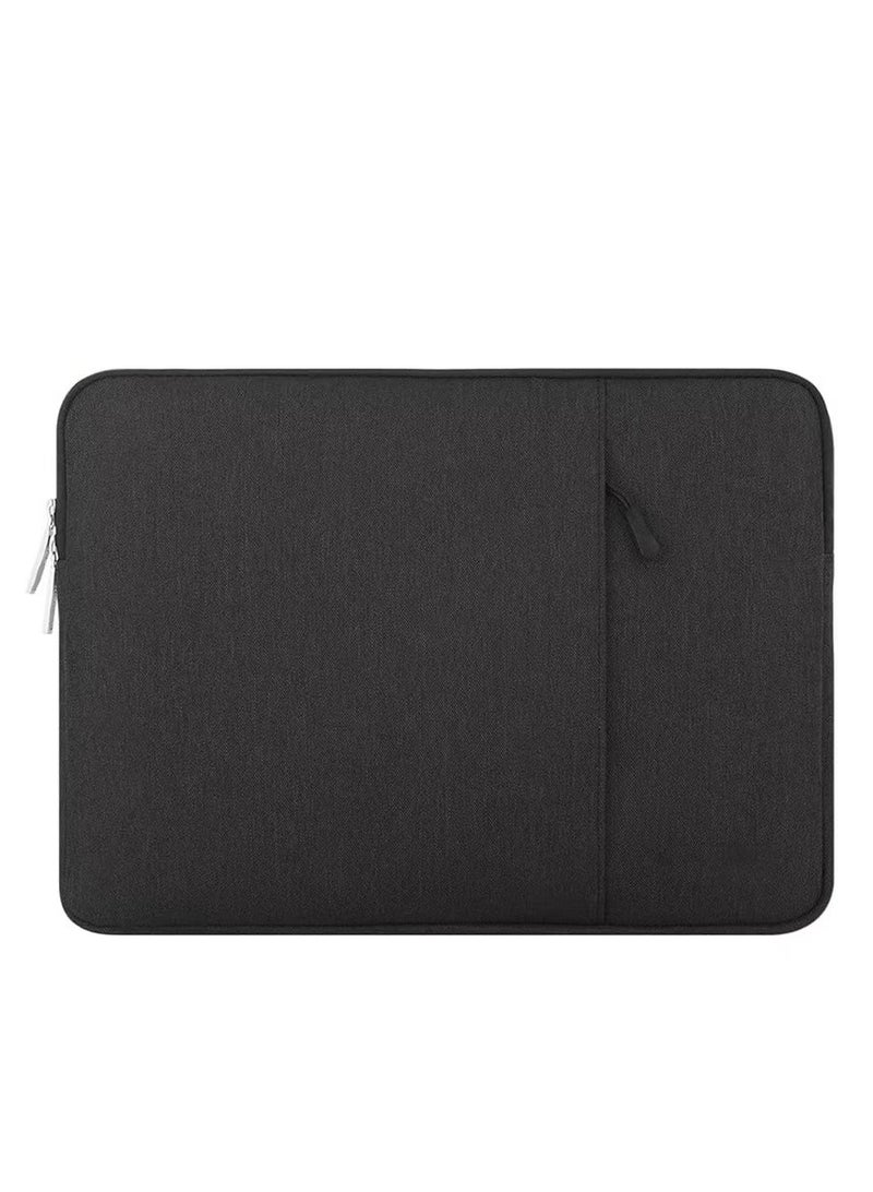 Laptop bag, polyester fiber vertical protective case, with pocket, black, 15.6inches40*2*28.5cm (length x width x height)