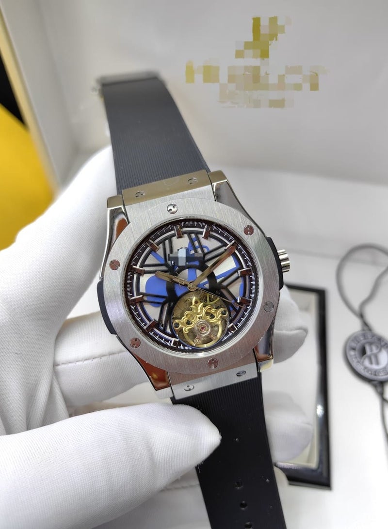 Luxury Skeleton Dial Wristwatch with Tourbillon Design