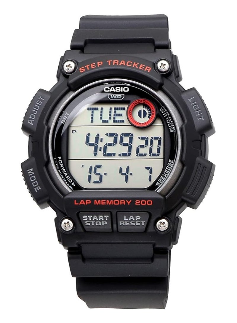 Casio WS-2100H-1AV Digital Wristwatch, Step Tracker, Step Counting Function, Men's, Overseas Model, Black