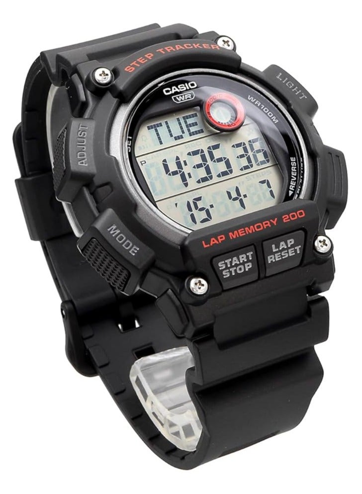 Casio WS-2100H-1AV Digital Wristwatch, Step Tracker, Step Counting Function, Men's, Overseas Model, Black