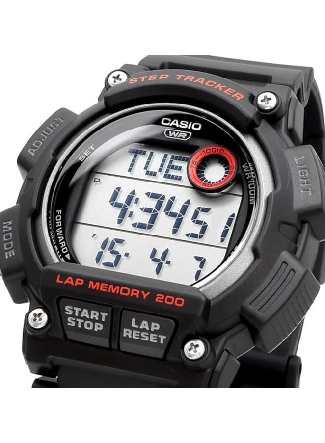 Casio WS-2100H-1AV Digital Wristwatch, Step Tracker, Step Counting Function, Men's, Overseas Model, Black