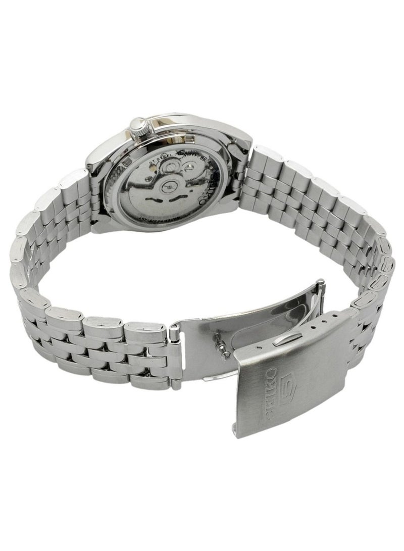 Seiko Men's White Dial Stainless Steel Band Watch - SNK369K1