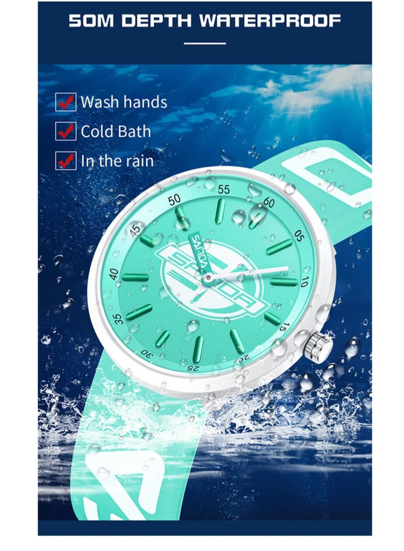 Simple Personalized Sports Waterproof Quartz Watch For Teenage Boys And Girls