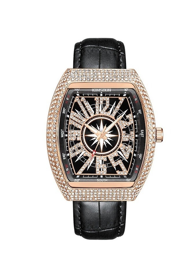 Starry Sky Diamond-Encrusted Barrel-Shaped Fashion Men's Watch