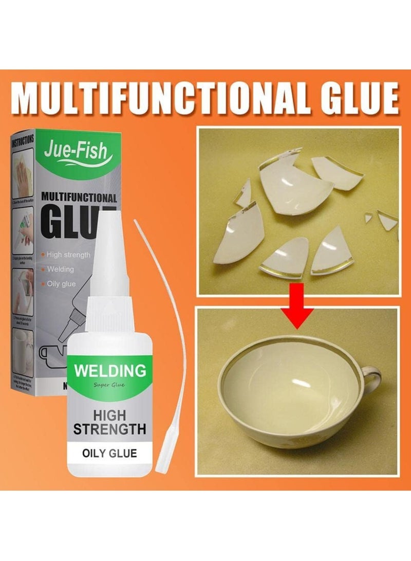 Jue Fish Glue, Jue-Fish Welding High-Strength Oily Glue, Jue Fish Multifunctional Glue, Jue-Fish Oily Glue, Universal Super Glue, All Purpose Glue Extra Strength, Mighty Bond Instant Glue (5pcs)