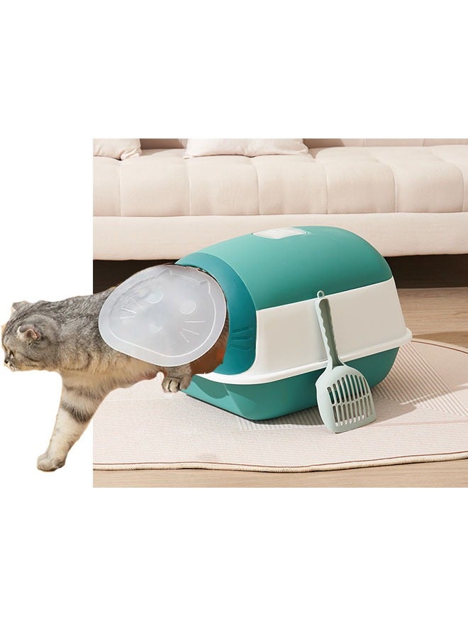 Cat Litter Box Fully Enclosed Large Cat Litter Box Extra Large Enclosed Litter Box Green