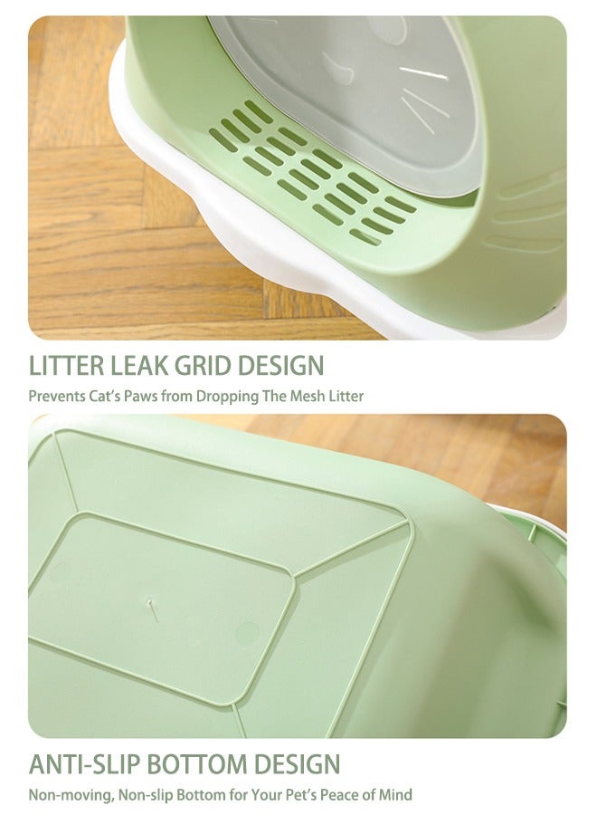 Cat Litter Box Fully Enclosed Large Cat Litter Box Extra Large Enclosed Litter Box Green