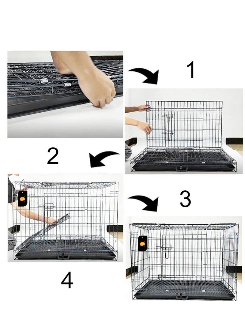 Dog Crate Pet Cage Kennel Playpen for Extra Large Medium Small Pet Puppy Cat Rabbit Indoor Outdoor with Tray