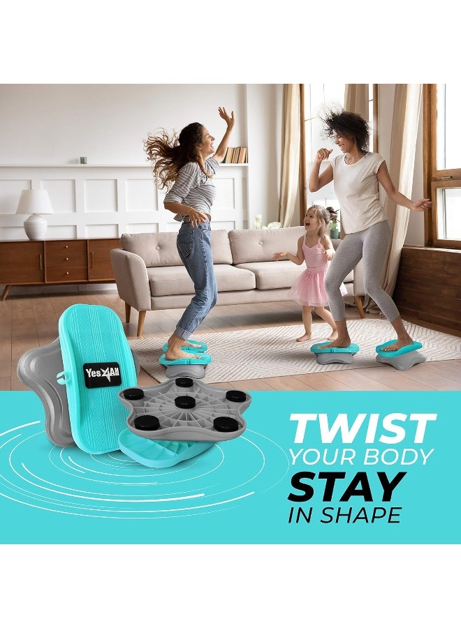 Yes4All Ab Twister Board, New Generation of Waist Twisting Disc, Twist Board, Twisting Stepper for Aerobic Exercise, Full Body Toning Workout, Noise-Free, 2pcs in a Box