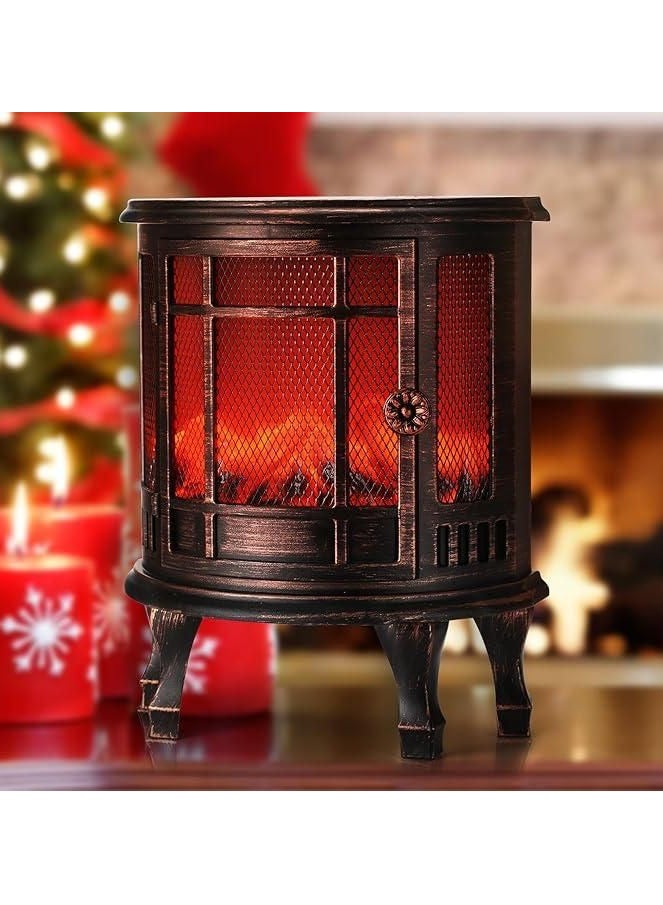 LED Fireplace for Displays, USB/Battery Operated Fireplace, Small Lanterns Decorative Indoor for Fall Decor, Vintage Home Decor, Table