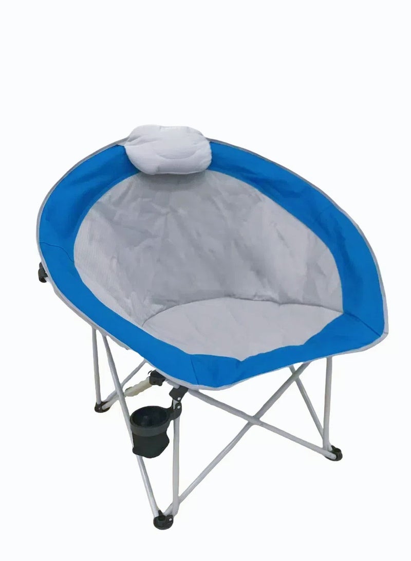 Foldable Camping Chair Beach Chair with Pillow and and Cup Holder