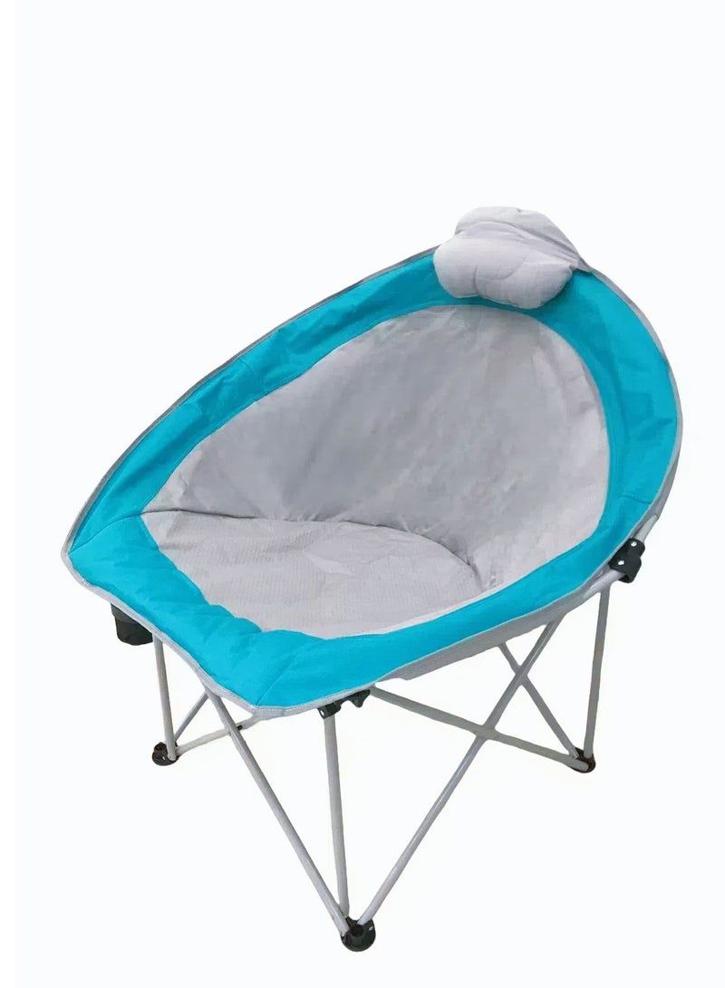 Foldable Camping Chair Beach Chair with Pillow and and Cup Holder