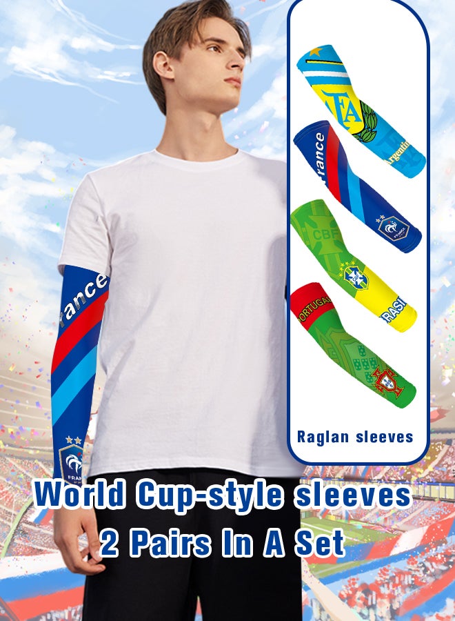 France Chearing Arm Sleeves for Fans Men Women Sun Sleeves UV Sun Protection Compression Arm Sleeves