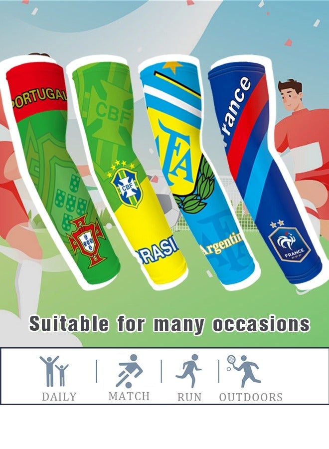 France Chearing Arm Sleeves for Fans Men Women Sun Sleeves UV Sun Protection Compression Arm Sleeves