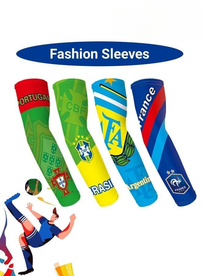 France Chearing Arm Sleeves for Fans Men Women Sun Sleeves UV Sun Protection Compression Arm Sleeves