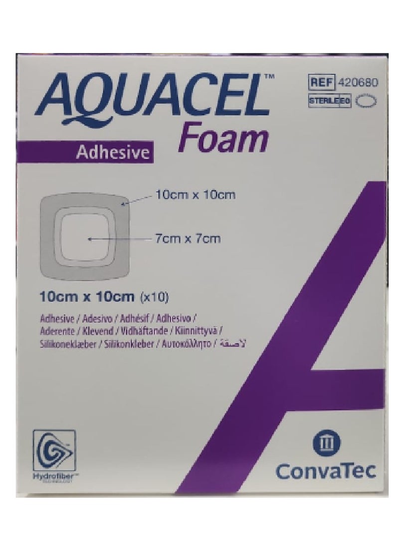 Aquacel Foam Adhesive, 420680, 10cm x 10cm, 10's