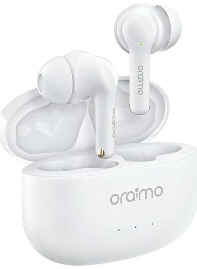 oraimo FreePods 3C ENC Calling Noise Cancellation Long Playtime True Wireless Earbuds - OEB-E104DC - White