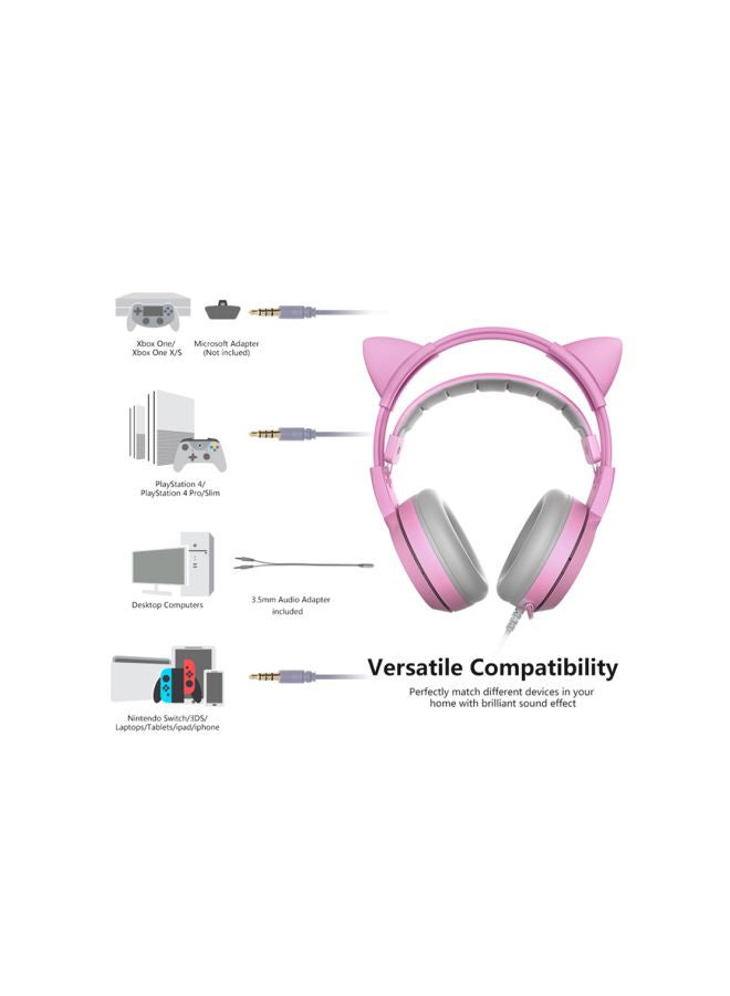 Over-Ear Gaming Headphones With Mic - Xbox One Pink/Grey