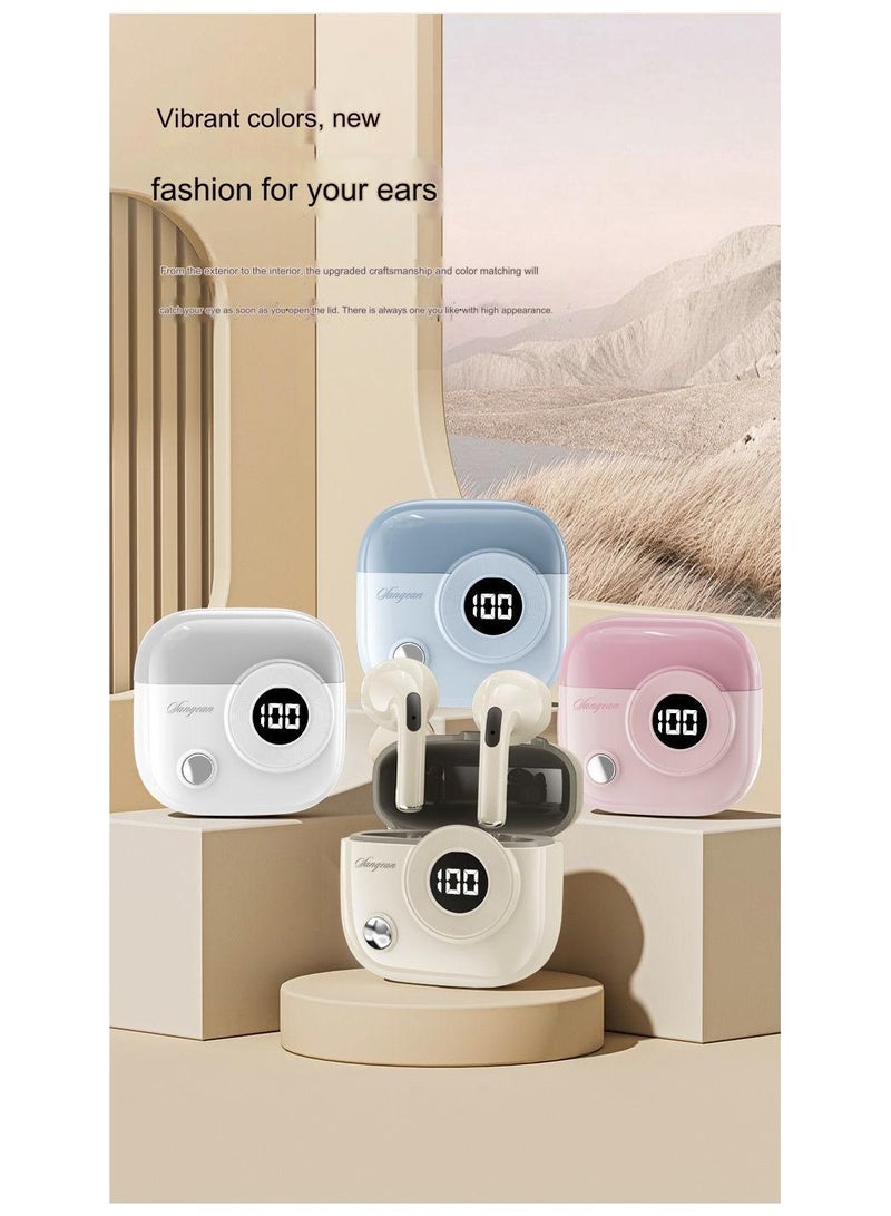 Wireless Bluetooth earphones with digital display, in ear noise reduction, high sound quality, long battery life, and high aesthetic value, suitable for both men and women