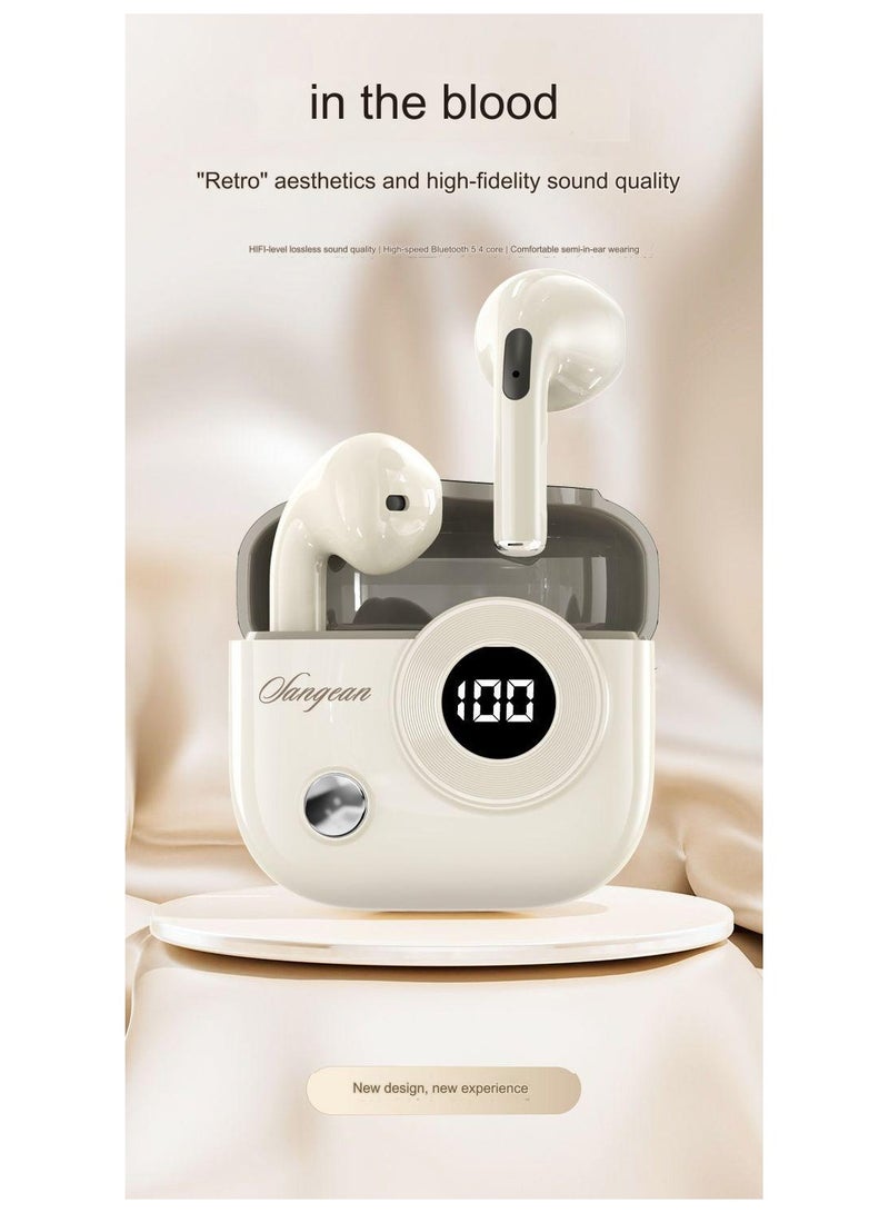 Wireless Bluetooth earphones with digital display, in ear noise reduction, high sound quality, long battery life, and high aesthetic value, suitable for both men and women