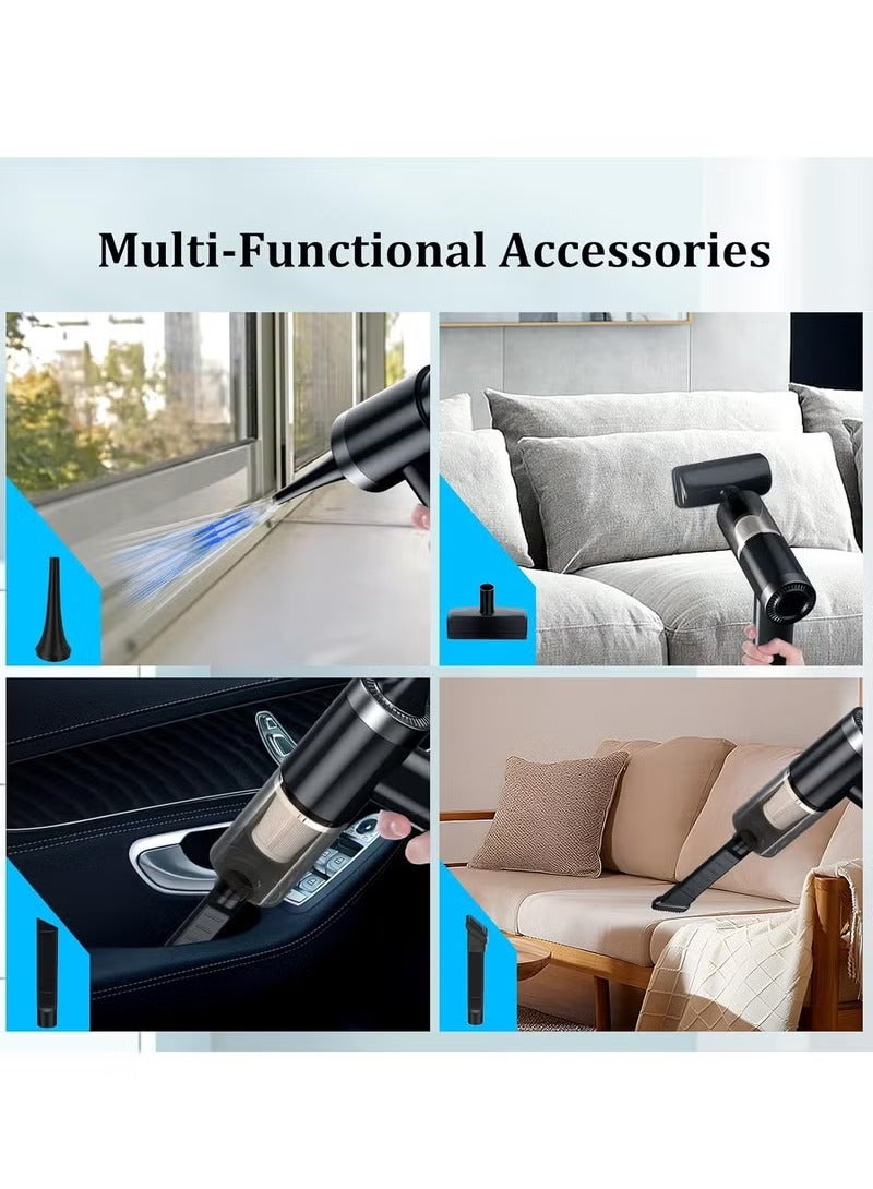 2 in 1 Cordless Handheld Vacuum Cleaner and Air Duster, 8Kpa Foldable Mini Vacuum Rechargeable 52000RPM Air Duster Car Vacuum Portable Keyboard Cleaner Air Blower for Computer/Car/House